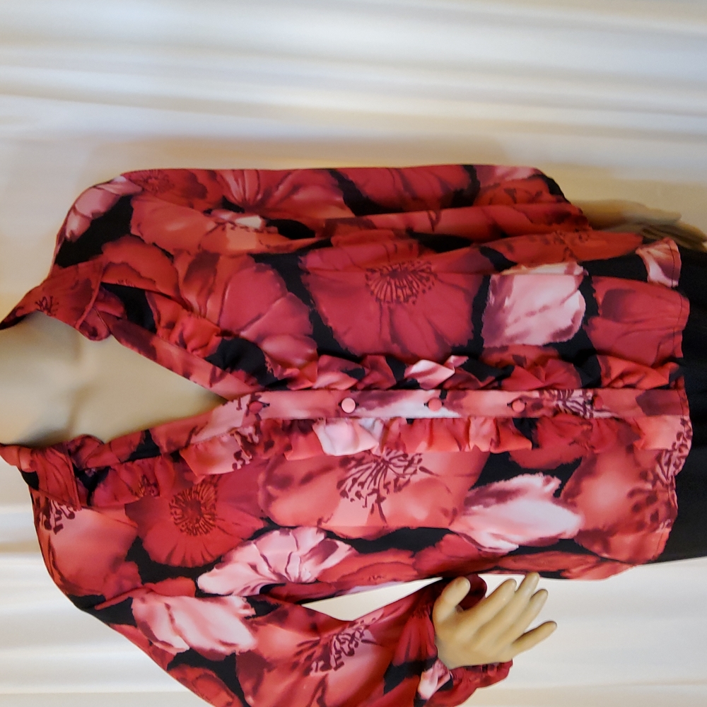 Ruffle Button Front Blouse - Picture 6 of 8